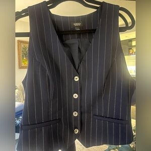 Jones New York Navy Pinstripe Vest